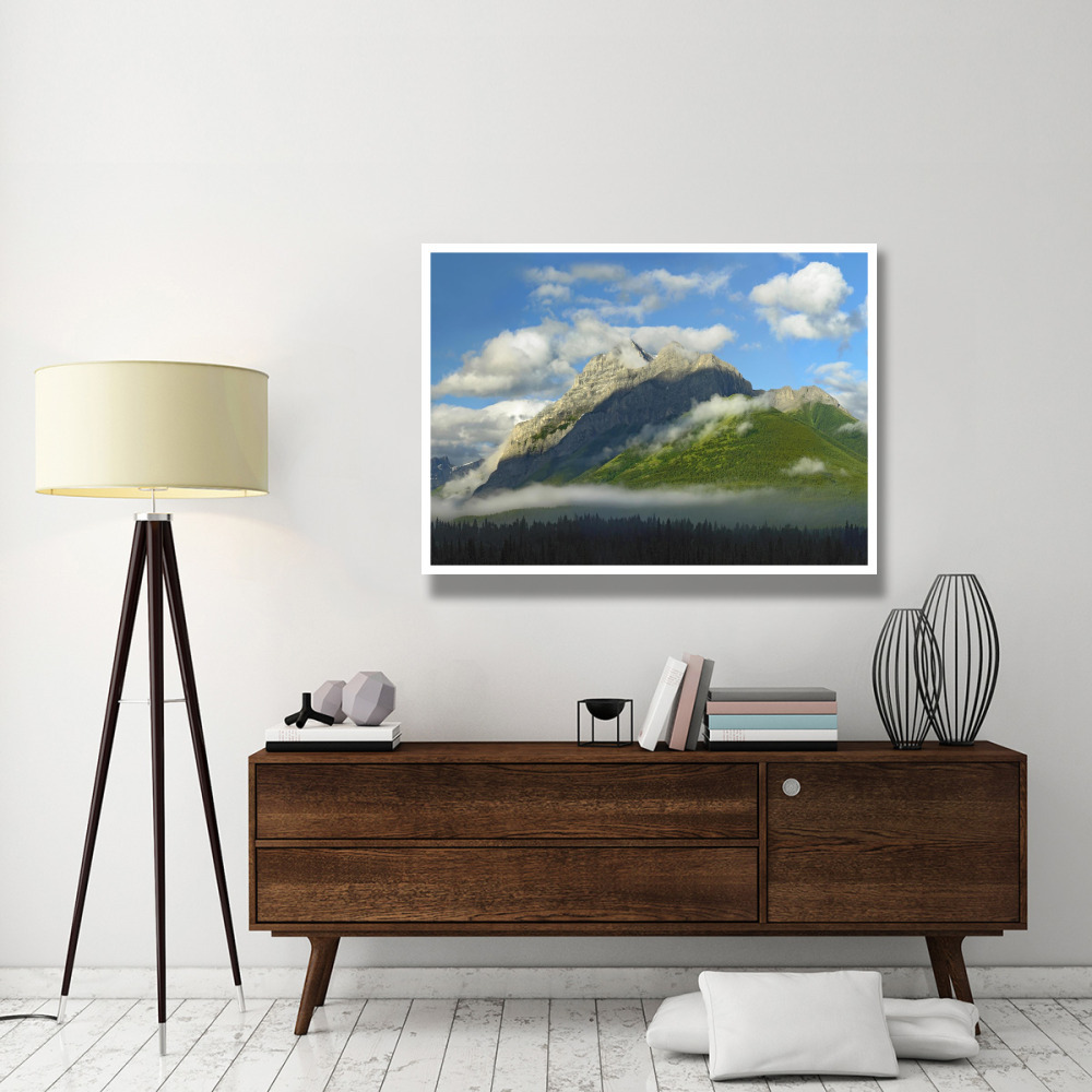 Mt Kidd with slopes covered in coniferous forest, Kananaskis Country, Alberta, Canada-Paper Art-50&quotx38"