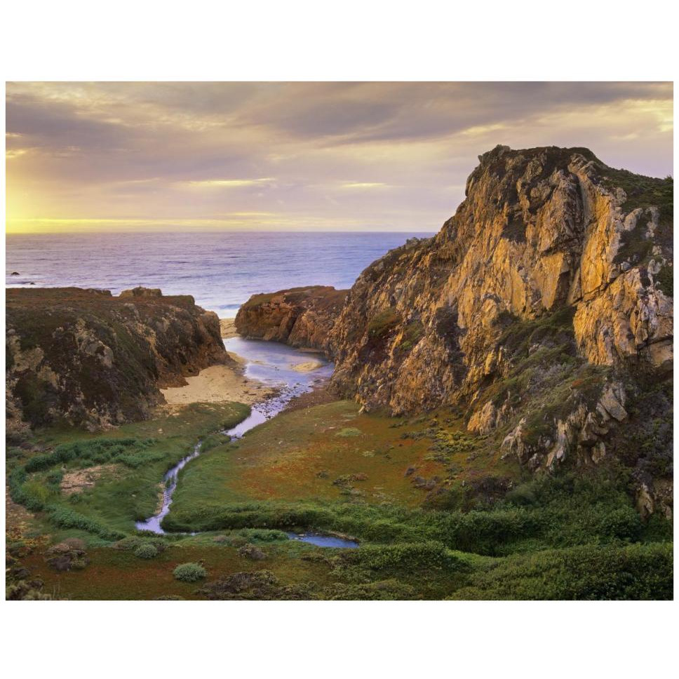 Garrapata Creek flowing into the Pacific Ocean, Garrapata State Beach, Big Sur, California-Paper Art-42&quotx32"