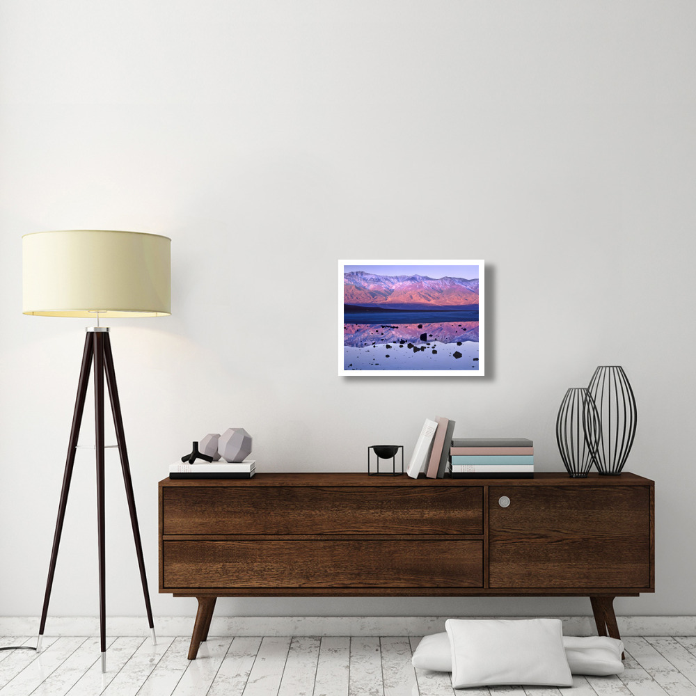 Panamint Range reflected in standing water at Badwater, Death Valley National Park, California-Paper Art-26&quotx20"