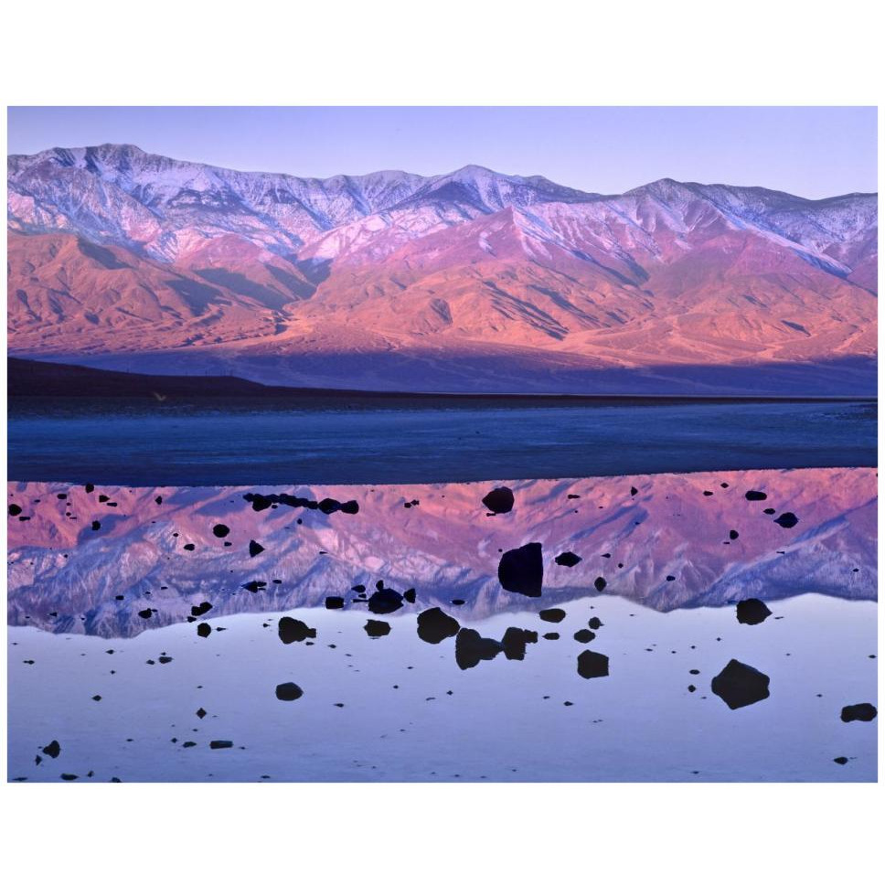 Panamint Range reflected in standing water at Badwater, Death Valley National Park, California-Paper Art-42&quotx32"