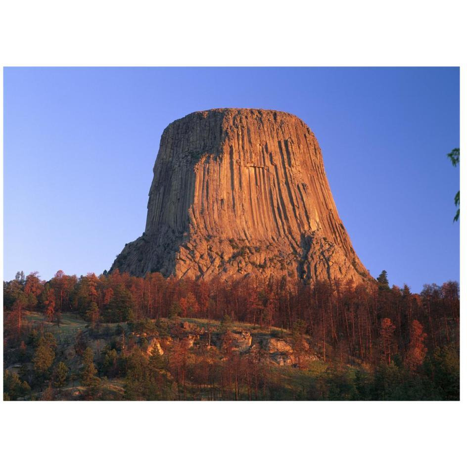 Devil's Tower National Monument showing famous basalt tower, sacred site for Native Americans, Wyoming-Paper Art-26&quotx20"