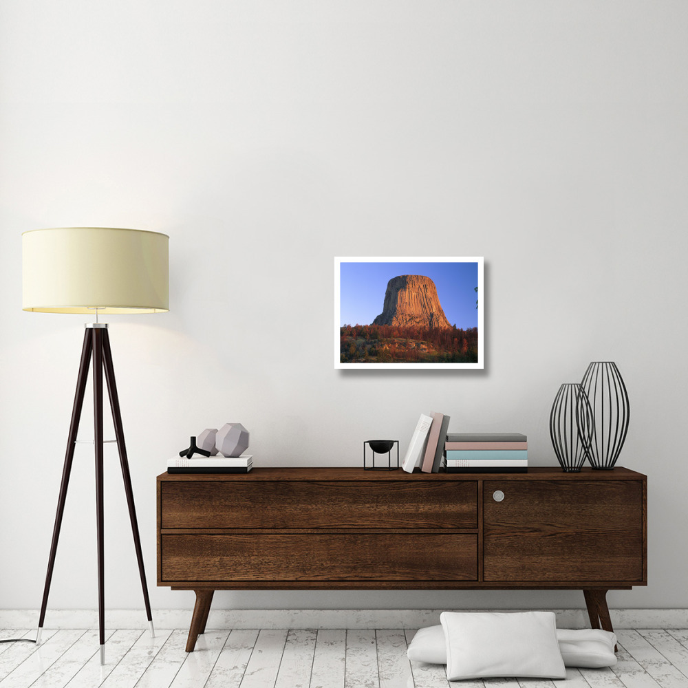 Devil's Tower National Monument showing famous basalt tower, sacred site for Native Americans, Wyoming-Paper Art-26&quotx20"