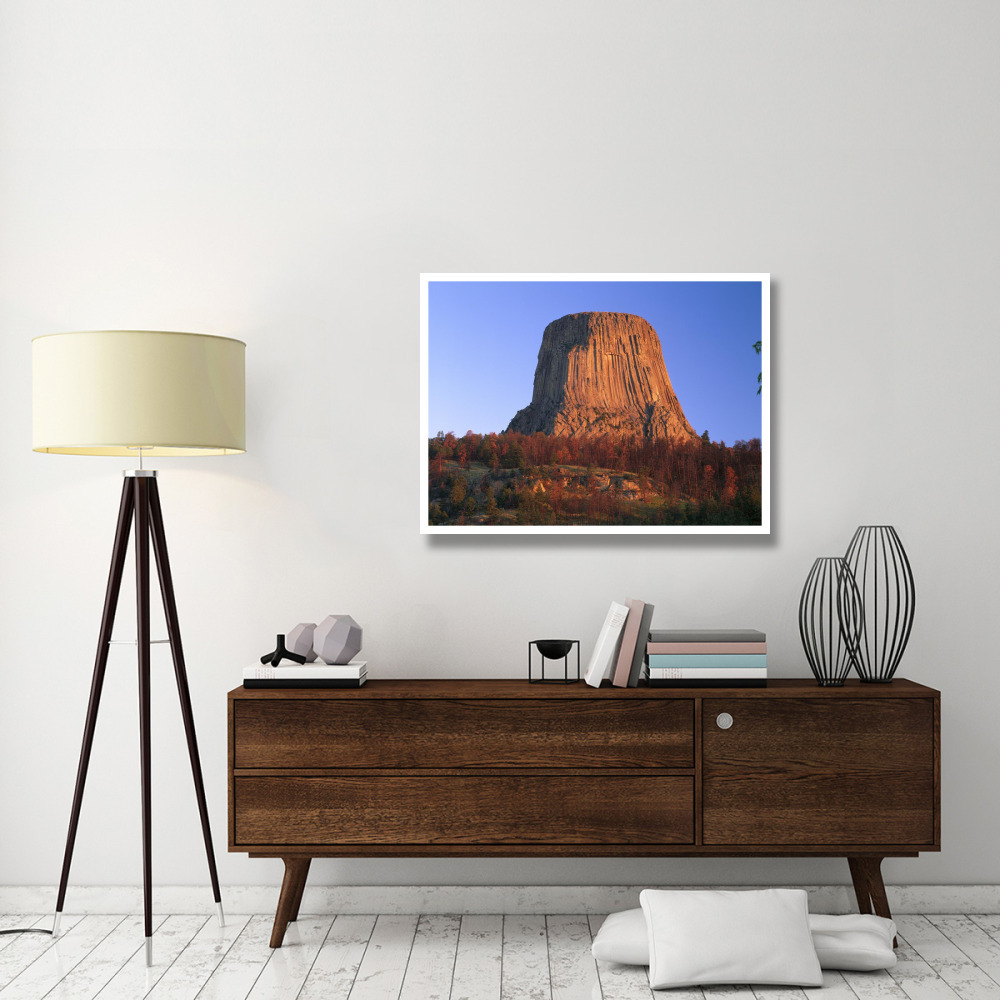 Devil's Tower National Monument showing famous basalt tower, sacred site for Native Americans, Wyoming-Paper Art-42&quotx32"