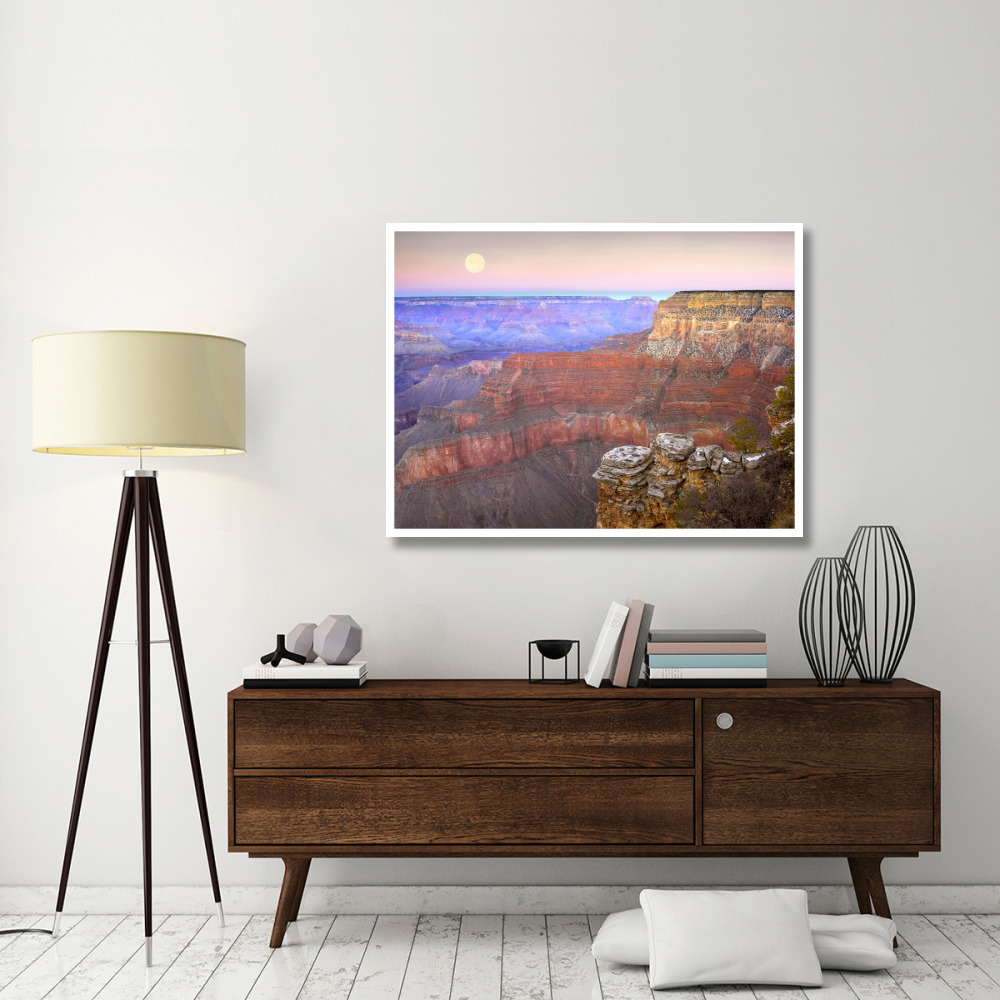 Full moon over the Grand Canyon at sunset as seen from Pima Point, Grand Canyon National Park, Arizona-Paper Art-50&quotx38"