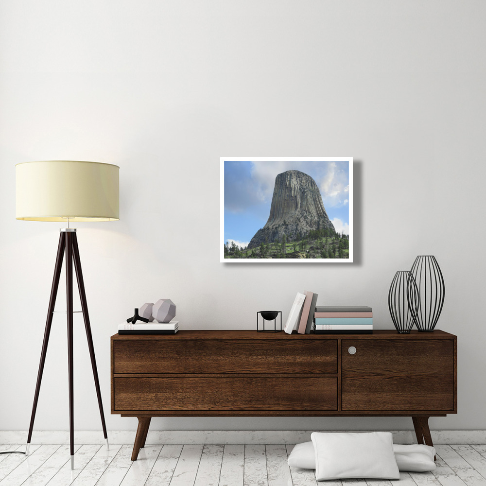 Devil's Tower National Monument showing famous basalt tower, sacred site for Native Americans, Wyoming-Paper Art-34&quotx26"