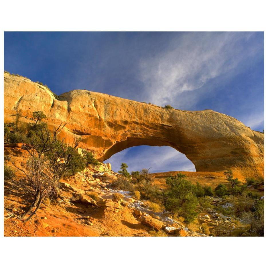 Wilson Arch with a span of 91 feet and height of 46 feet, made of entrada sandstone, Utah-Paper Art-22&quotx18"