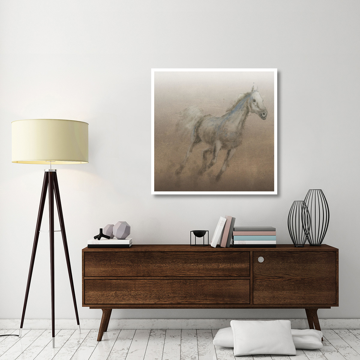 Stallion I on Leather -Paper Art-42&quotx42"