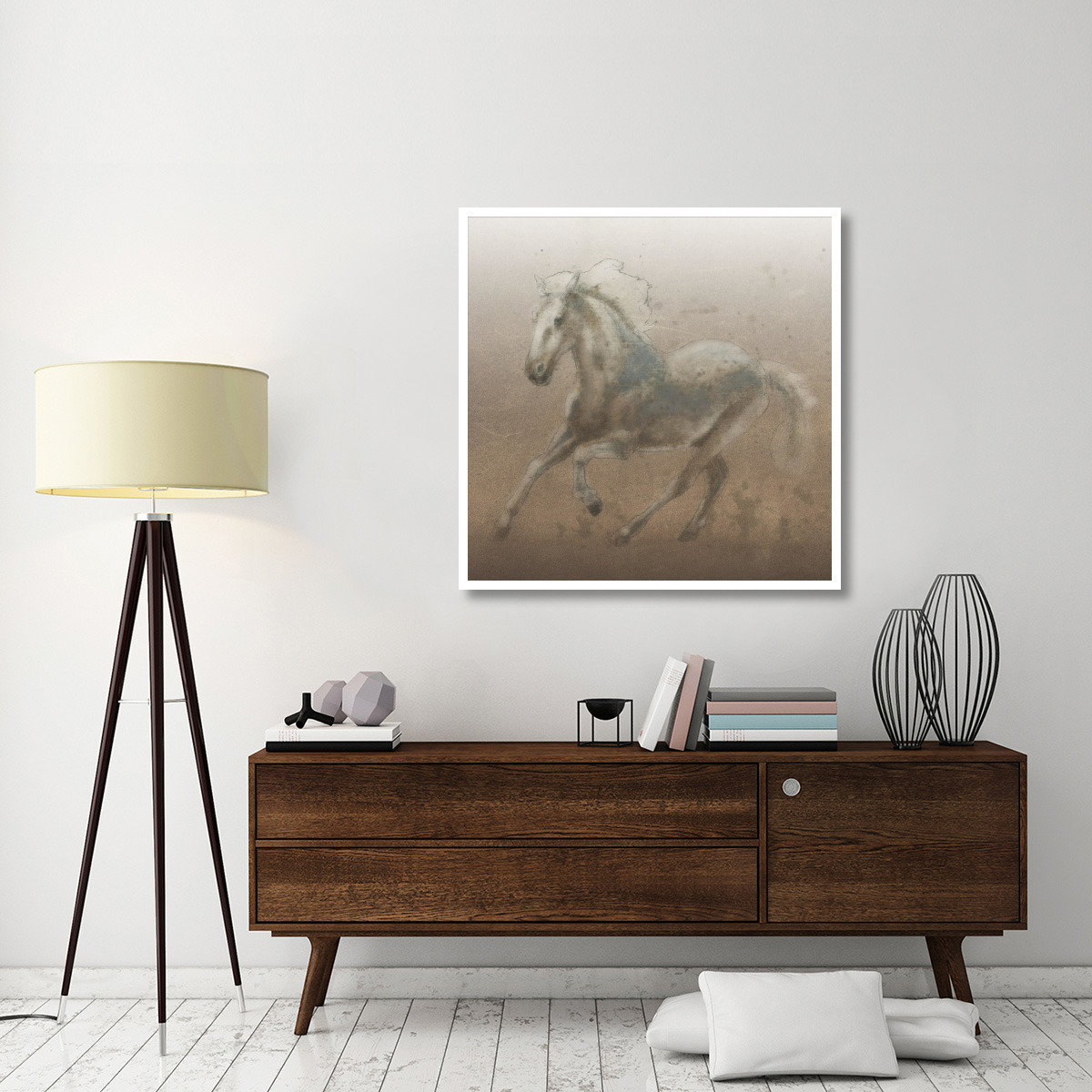 Stallion II on Leather -Paper Art-42&quotx42"