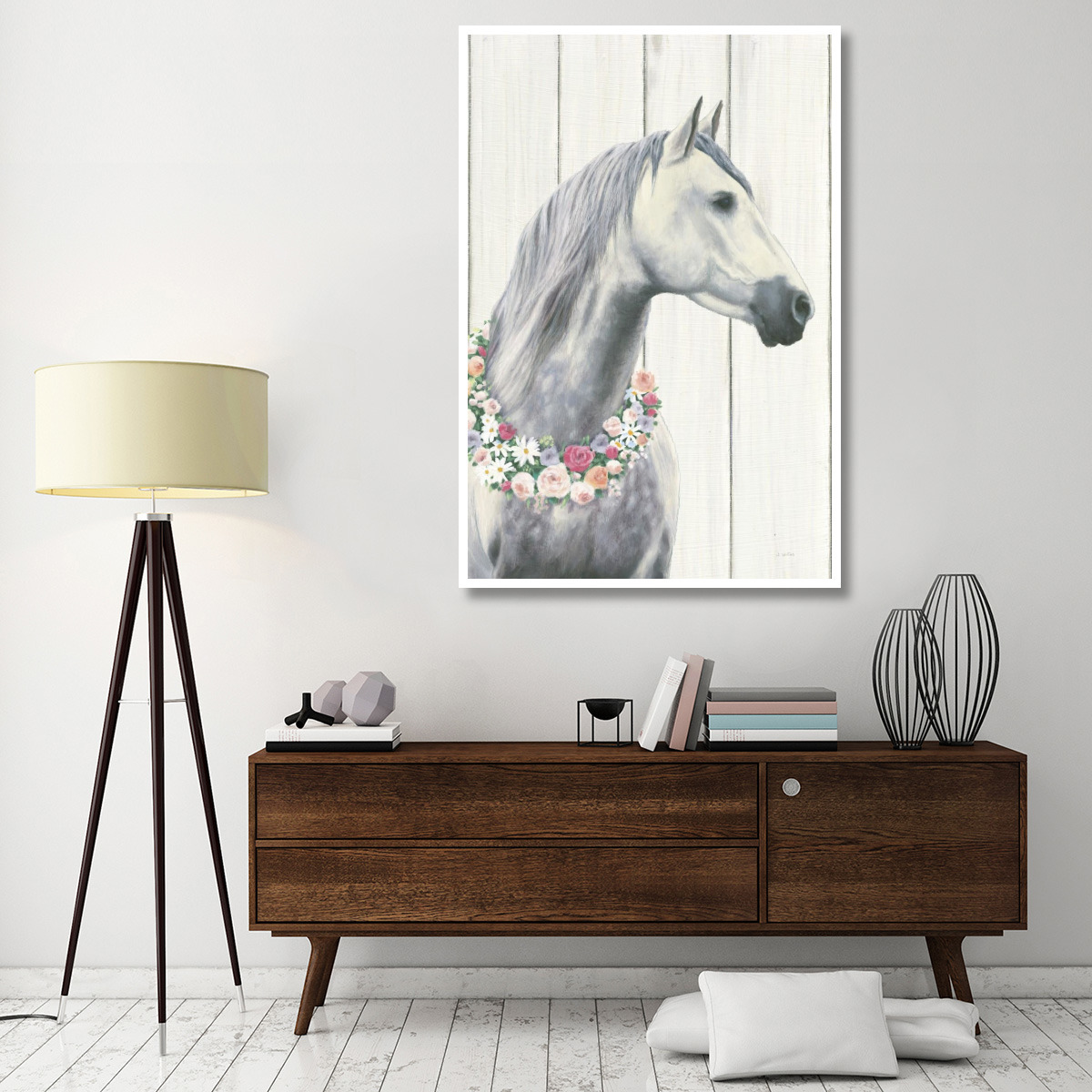 Spirit Stallion I on Wood no Lace -Paper Art-42&quotx62"