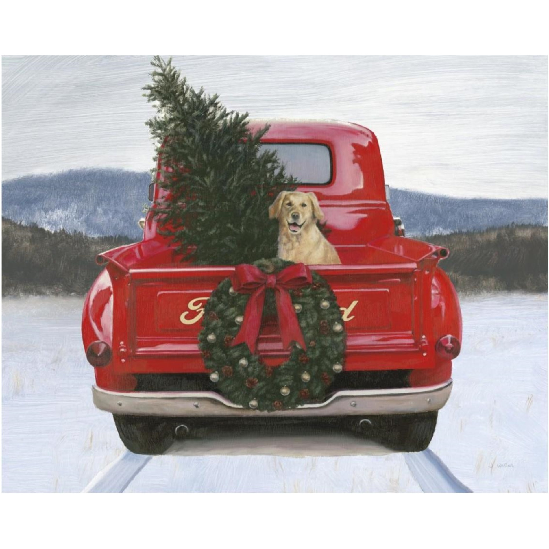 Christmas in the Heartland IV Ford -Paper Art-37&quotx30"