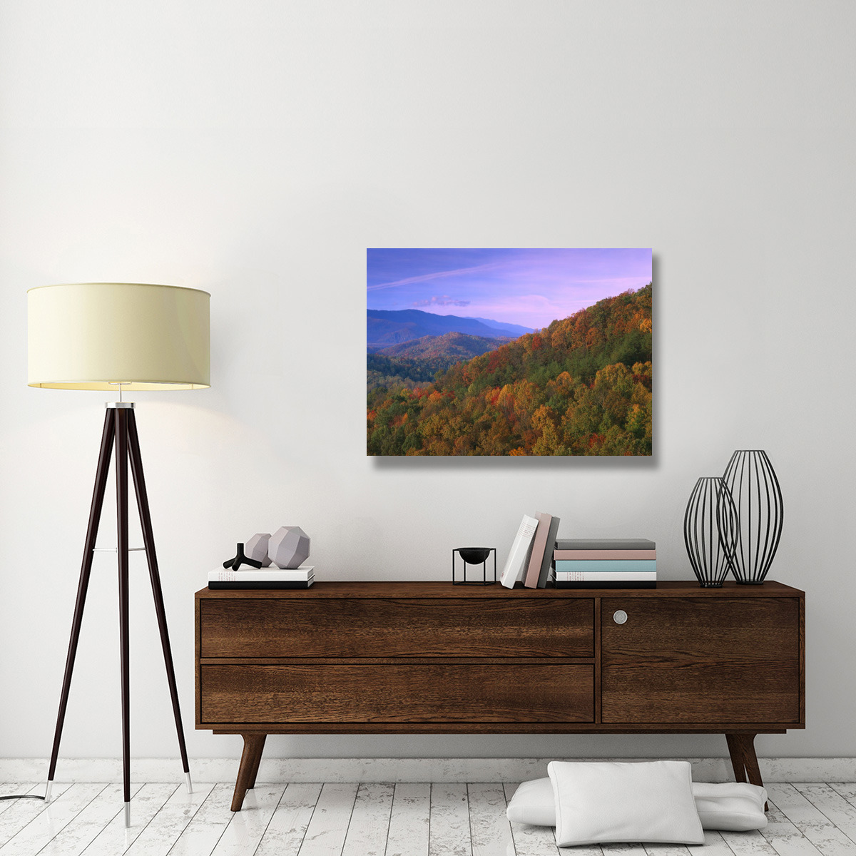 Appalachian Mountains ablaze with fall color, Great Smoky Mountains National Park, North Carolina-Canvas Art-40&quotx30"