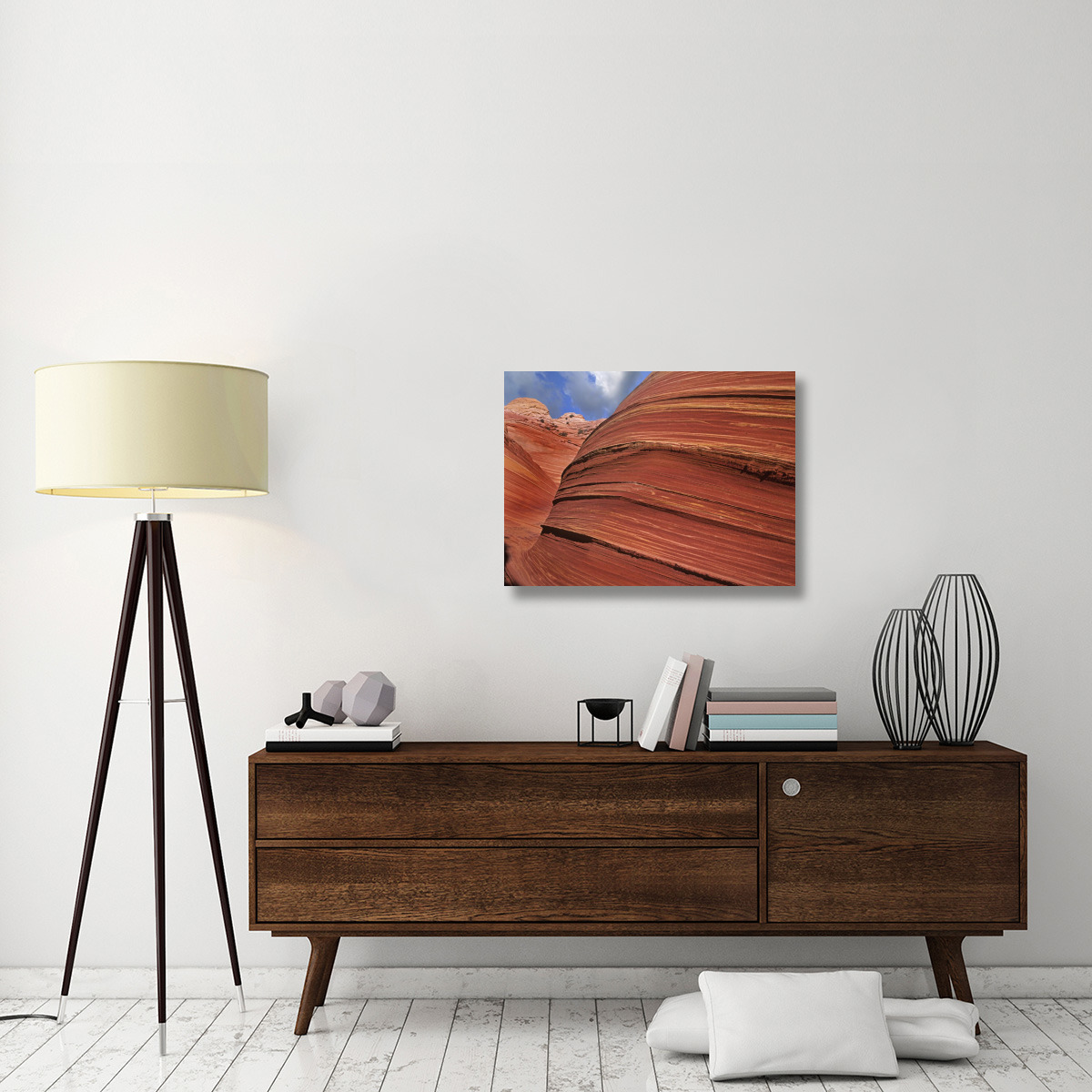 Detail of The Wave, a Navajo sandstone formation in Paria Canyon-Vermilion Cliffs Wilderness, Arizona-Canvas Art-32&quotx24"