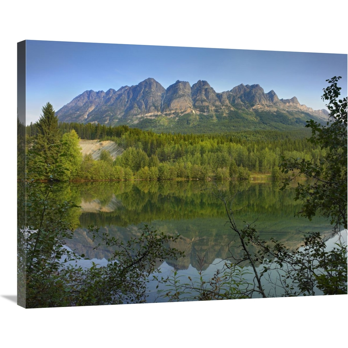 Yellowhead Mountain and Yellowhead Lake with boreal forest, Mount Robson Provinvial Park, British Columbia, Canada-Canvas Art-35&quotx28"