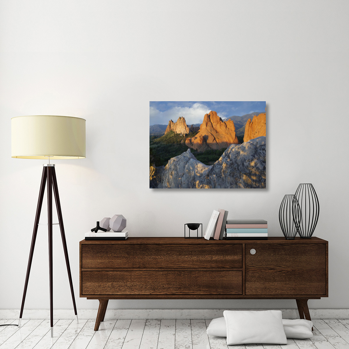 Gray Rock and South Gateway Rock, conglomerate sandstone formations, Garden of the Gods, Colorado Springs, Colorado-Canvas Art-40&quotx30"