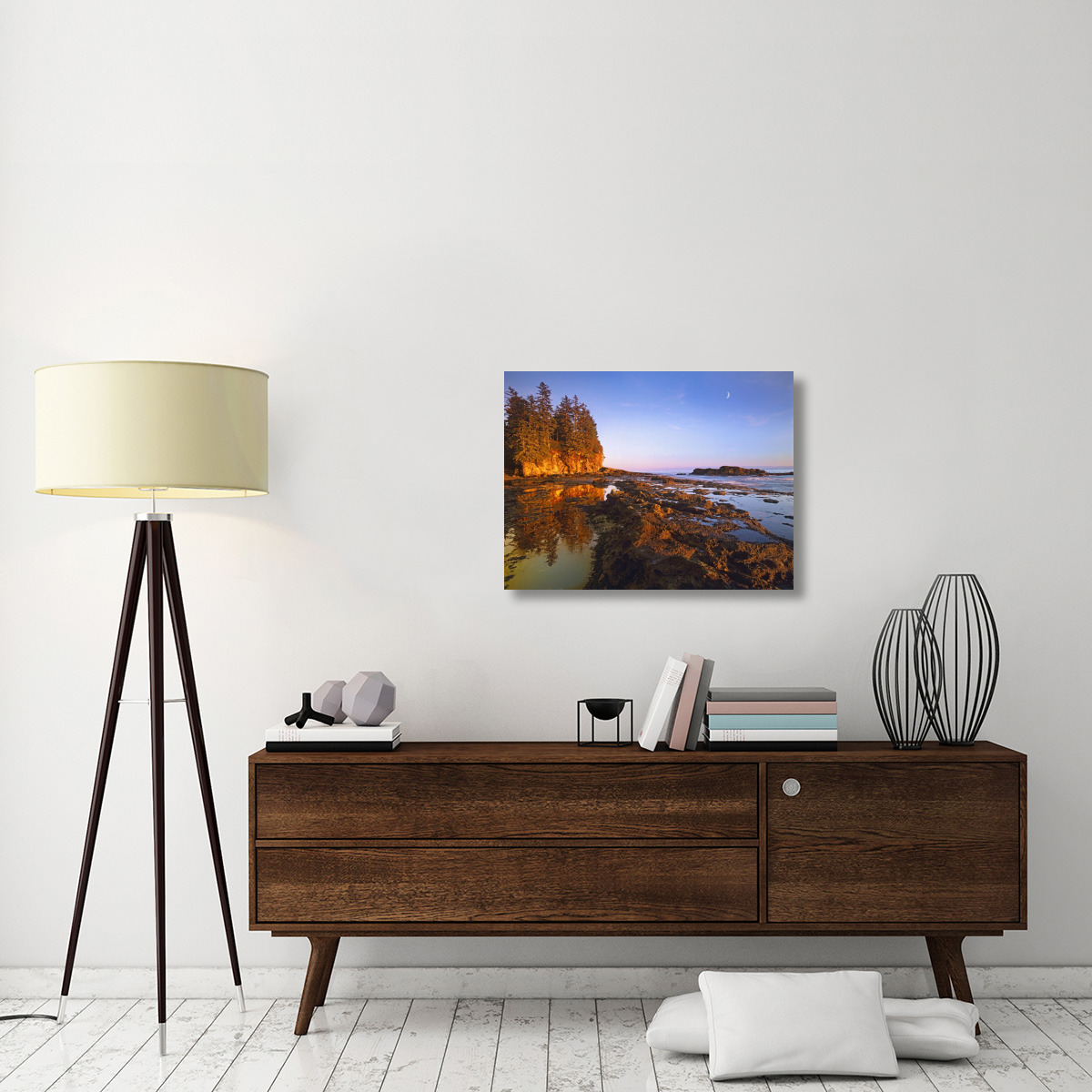 Tidepools exposed at low tide, Botanical Beach, Juan de Fuca Provincial Park, Vancouver Island, British Columbia, Canada-Canvas Art-32&quotx24"