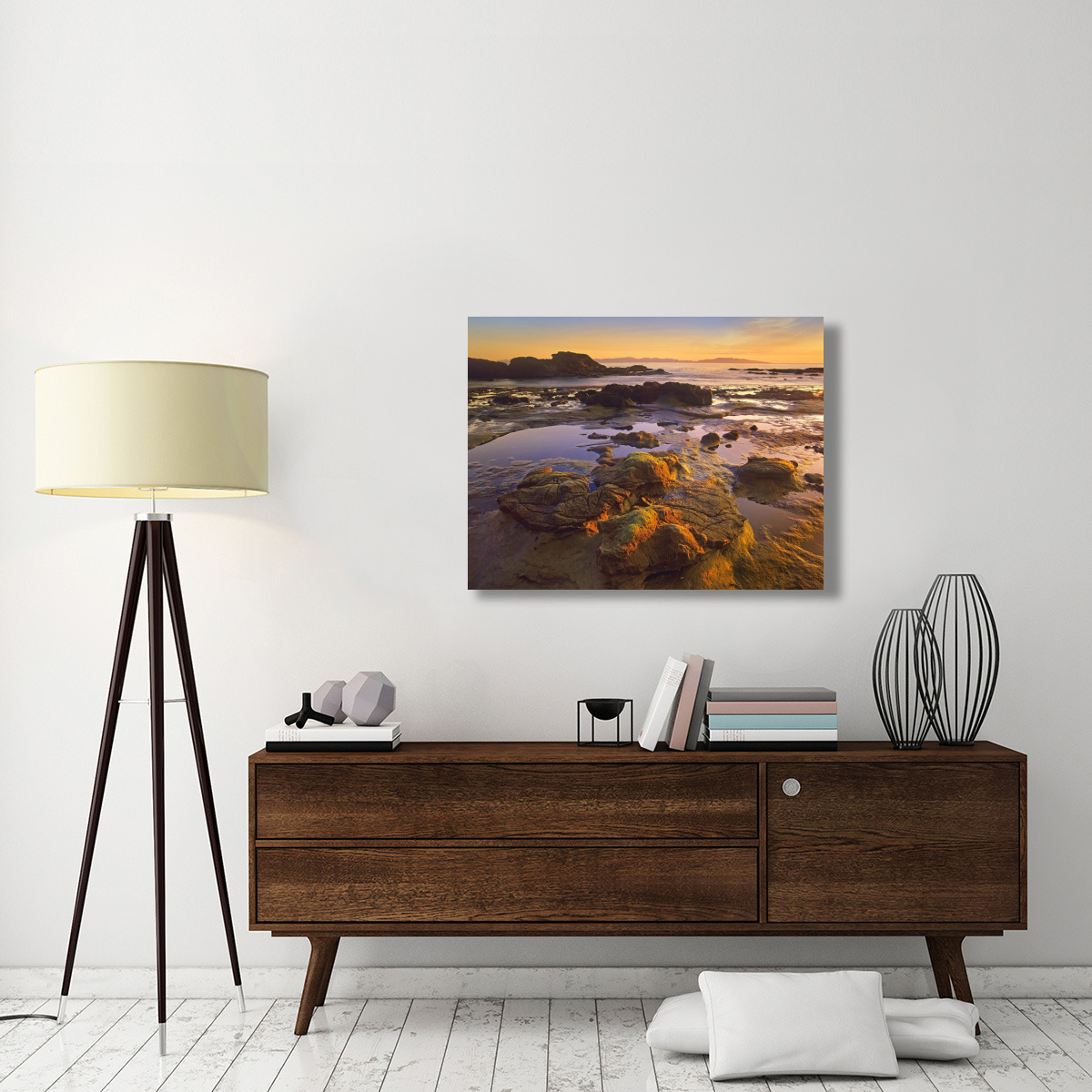 Tidepools exposed at low tide, Botanical Beach, Juan de Fuca Provincial Park, Vancouver Island, British Columbia, Canada-Canvas Art-40&quotx30"