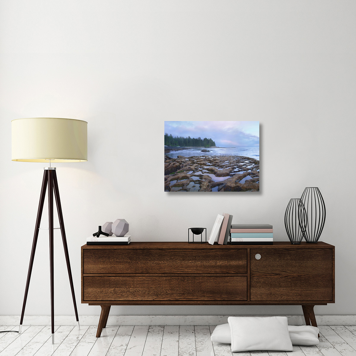 Tide pools exposed at low tide, Botanical Beach, Juan de Fuca Provincial Park, Vancouver Island, British Columbia, Canada-Canvas Art-32&quotx24"