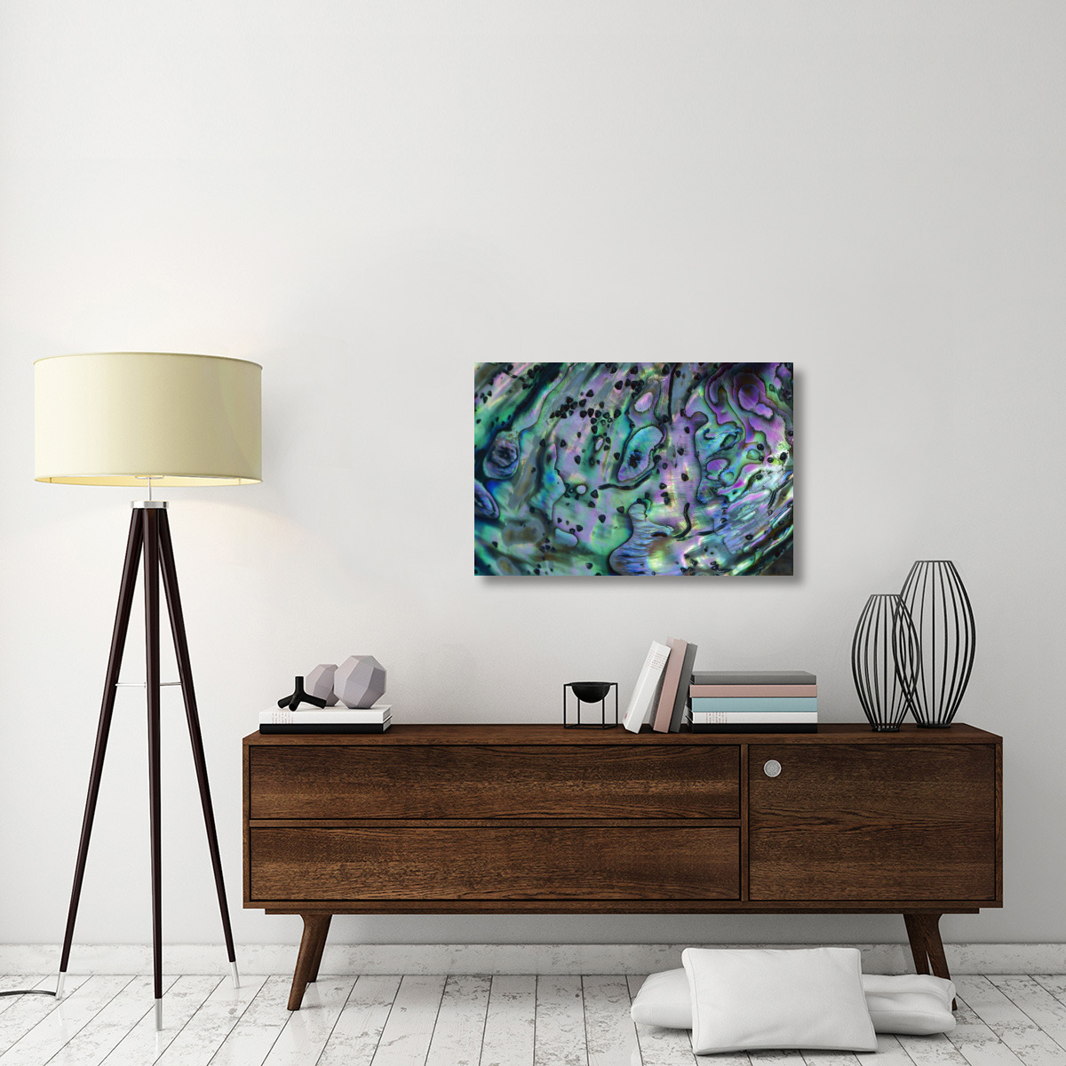 Rainbow Abalone, inside shell, New Zealand-Canvas Art-36&quotx24"