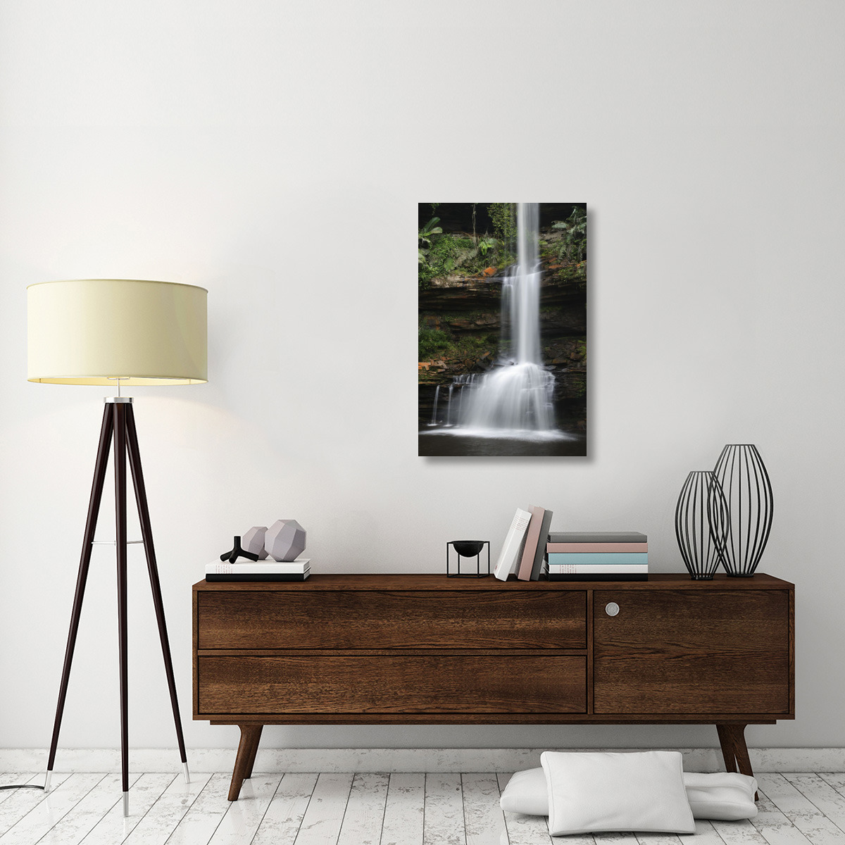 Sandstone gorge and Takob Akob Falls, Maliau Basin, Sabah, Borneo, Malaysia-Canvas Art-24&quotx36"