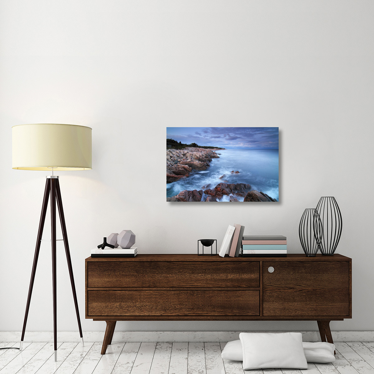 Coastal granite rocks, Cape Breton Highlands National Park, Gulf of St. Lawrence, Nova Scotia, Canada-Canvas Art-36&quotx24"