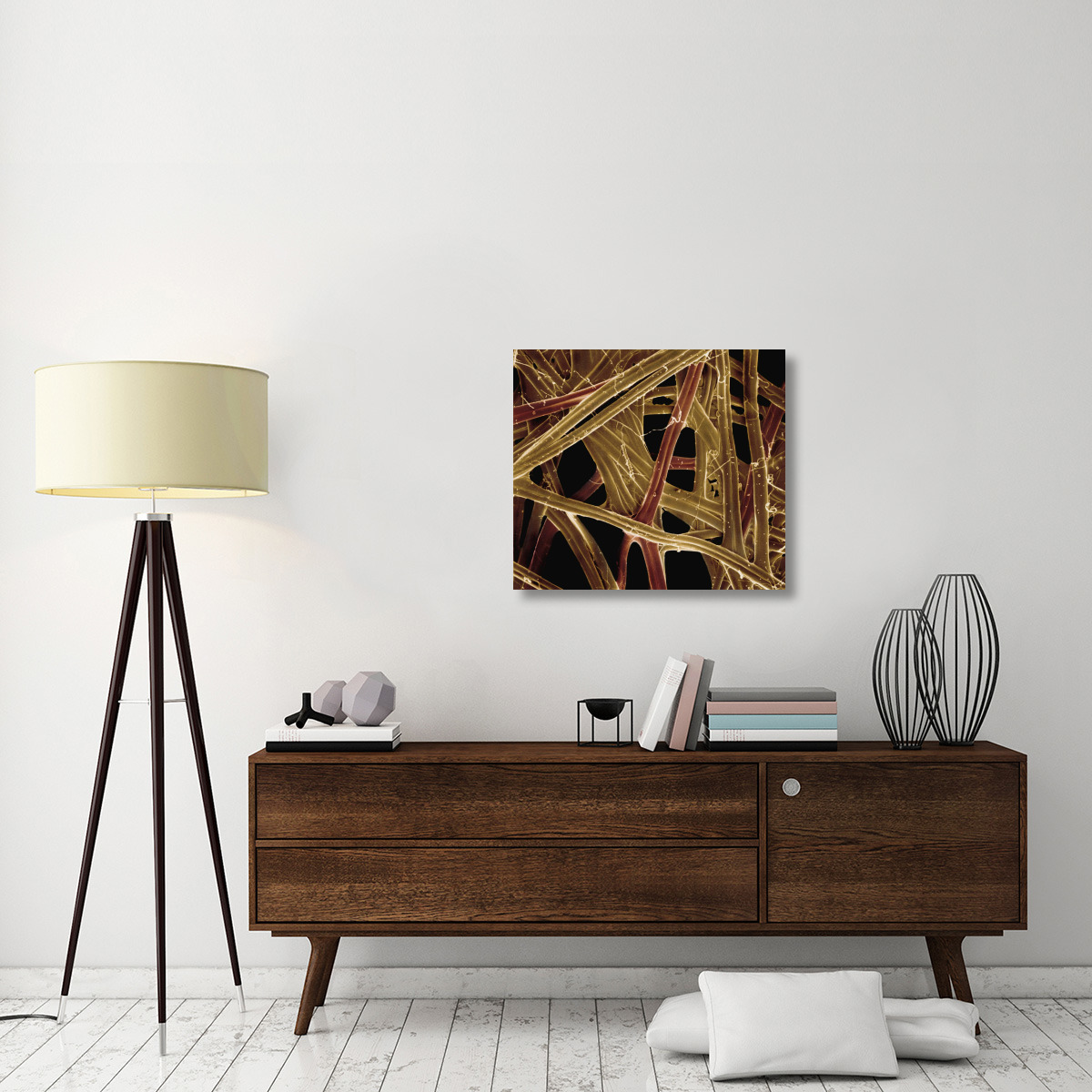 Spanish Moon Moth (Graellsia isabellae) cocoon silk fibers at 105x magnification-Canvas Art-30&quotx26.4"