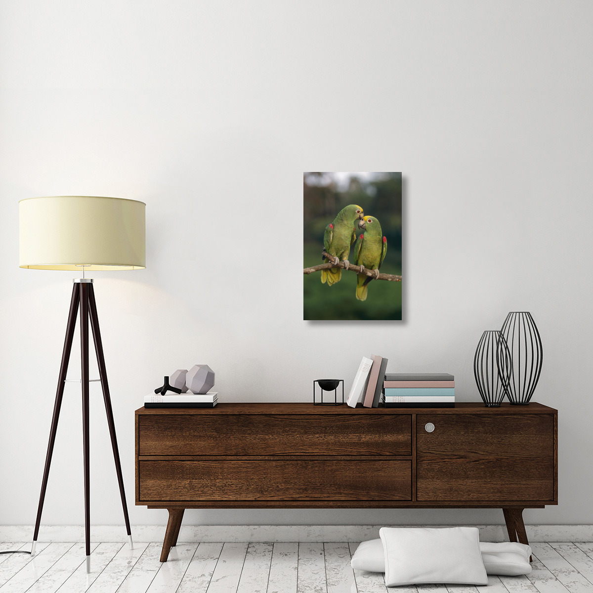 Yellow-crowned Parrot pair, Venezuela-Canvas Art-20&quotx30"