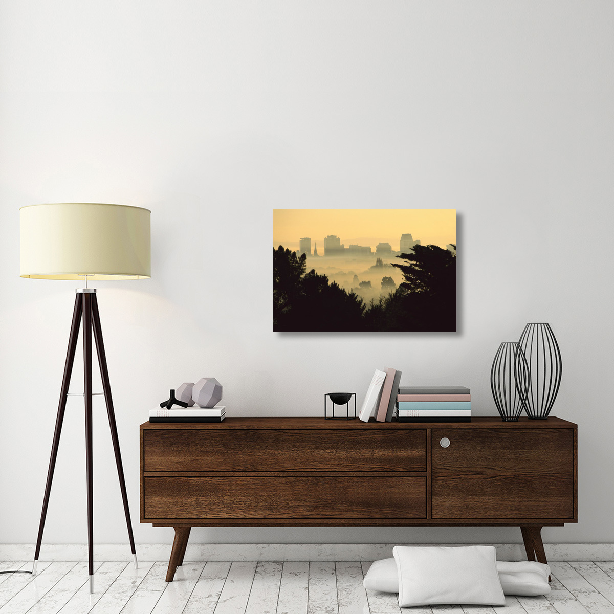 Winter Smog over Christchirch, New Zealand-Canvas Art-36&quotx24"