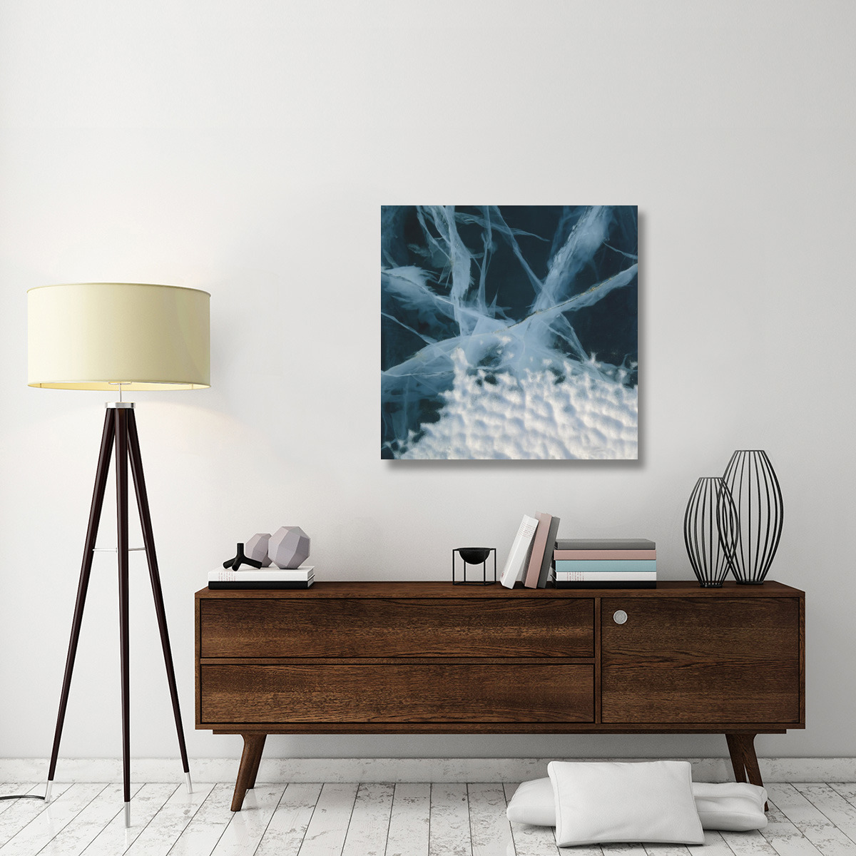 Abstract of marbled ice, Antarctica-Canvas Art-36&quotx36"