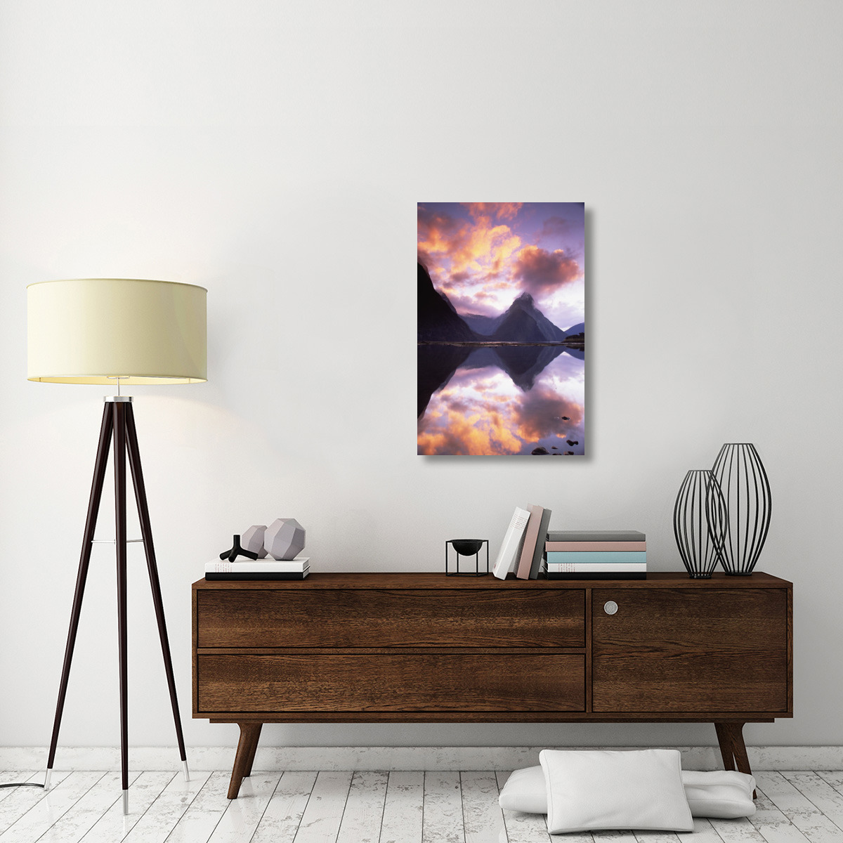 Mitre Peak at sunset, Milford Sound, Fiordland National Park, New Zealand-Canvas Art-24&quotx36"