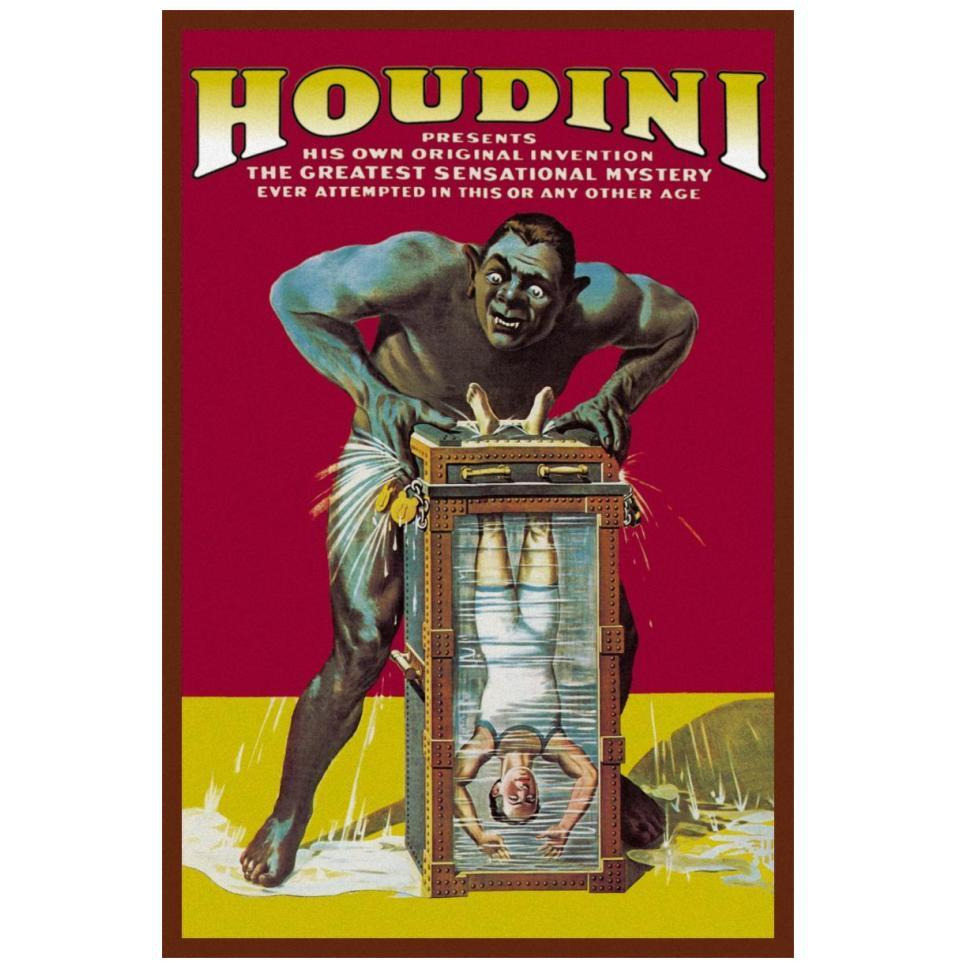 Magicians Houdini-Paper Art-14&quotx20"