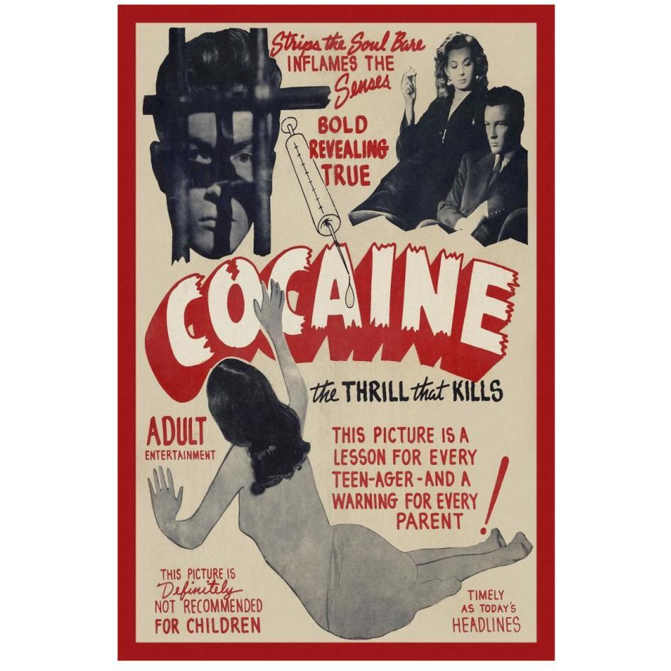 Vintage Vices Cocaine The Thrill the Kills-Paper Art-18&quotx26"