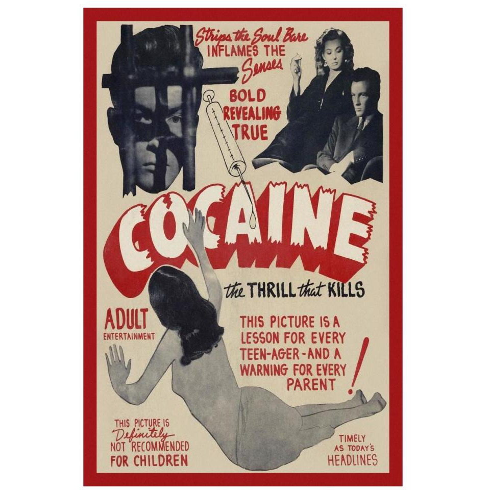 Vintage Vices Cocaine The Thrill the Kills-Paper Art-22&quotx32"