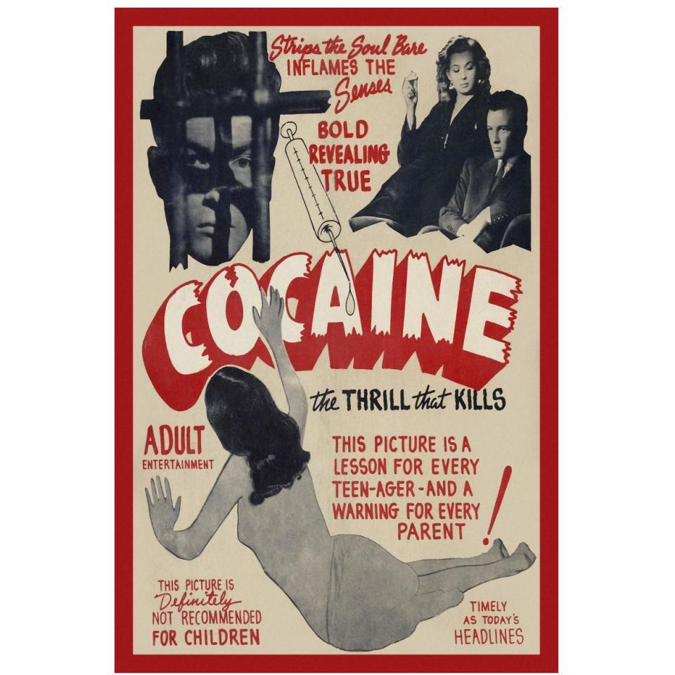 Vintage Vices Cocaine The Thrill the Kills-Paper Art-26&quotx38"