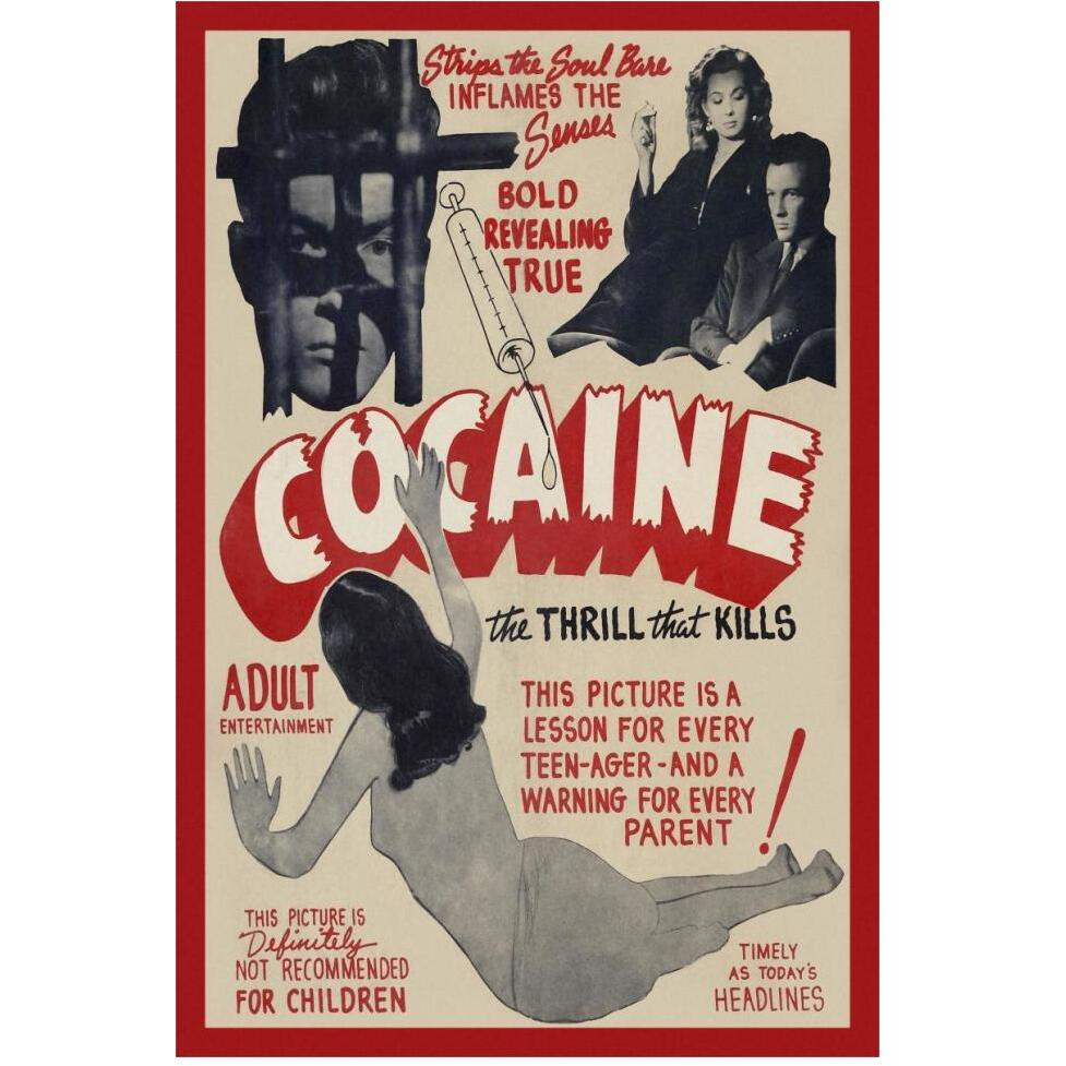 Vintage Vices Cocaine The Thrill the Kills-Paper Art-42&quotx62"