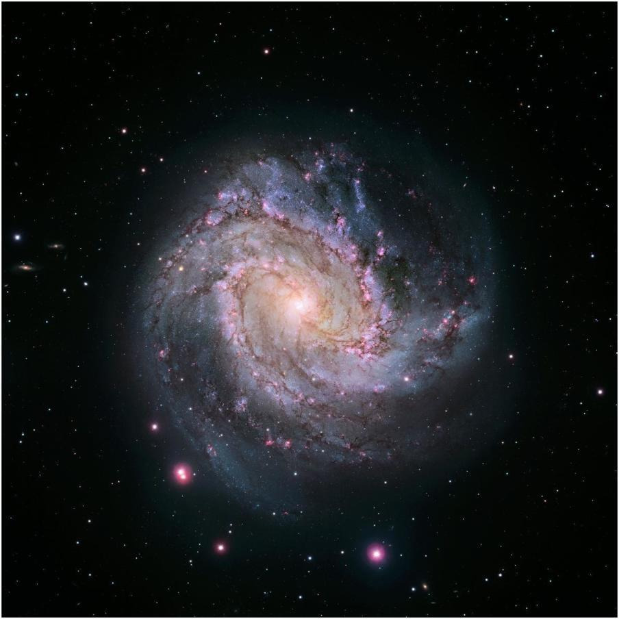 M83 - Spiral Galaxy (Hubble-Magellan Composite)-Paper Art-20&quotx20"