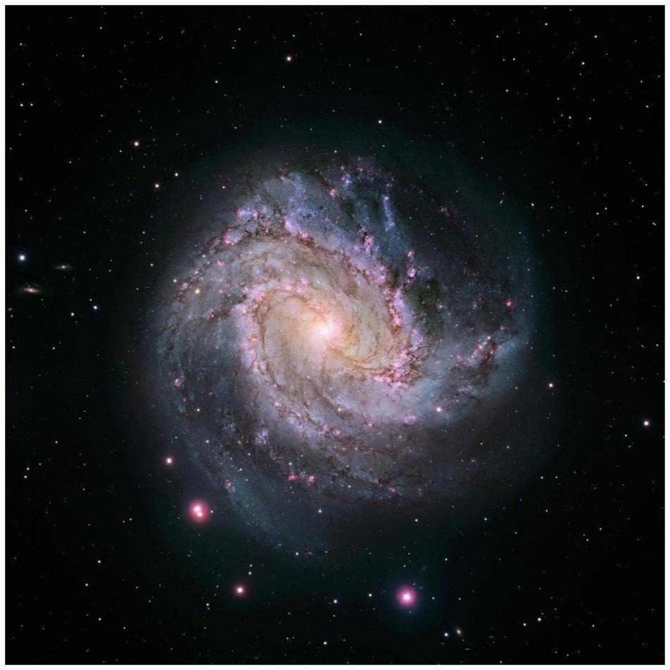 M83 - Spiral Galaxy (Hubble-Magellan Composite)-Paper Art-32&quotx32"