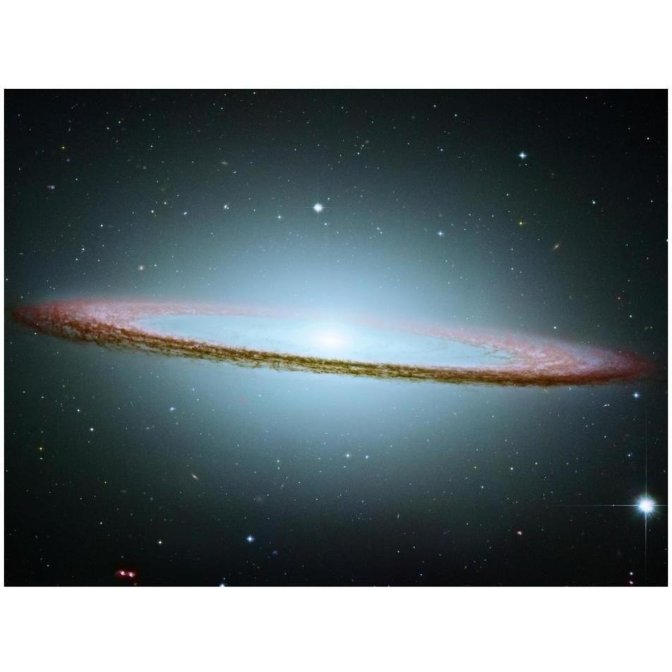 M104 - The Sombrero Galaxy - Colored with Infrared Data-Paper Art-34&quotx26"