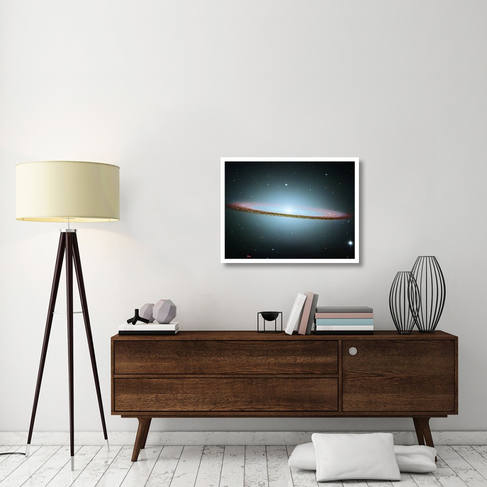 M104 - The Sombrero Galaxy - Colored with Infrared Data-Paper Art-34&quotx26"