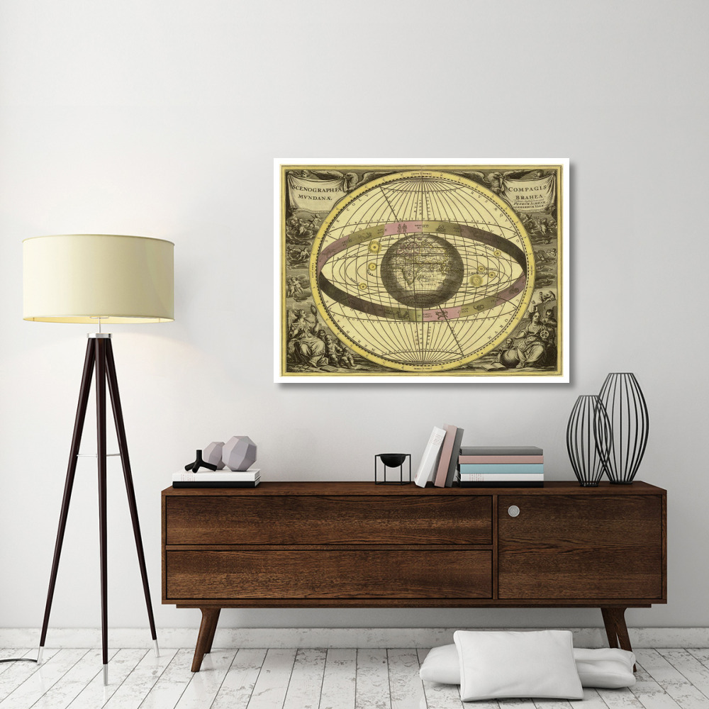 Maps of the Heavens Scenographia Compagis Mundanae Brahea-Paper Art-50&quotx38"