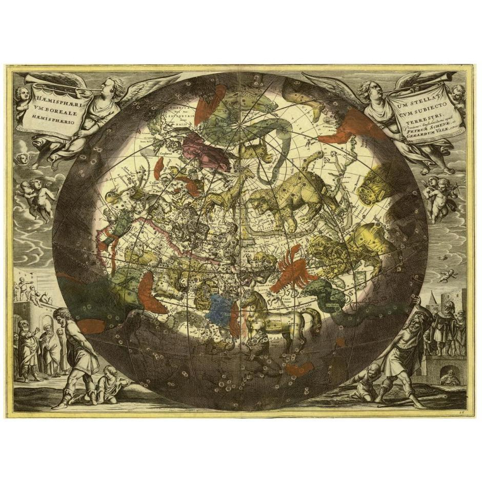 Maps of the Heavens Hemisphaerium Stellatum Boreale Cum Subiecto-Paper Art-26&quotx20"