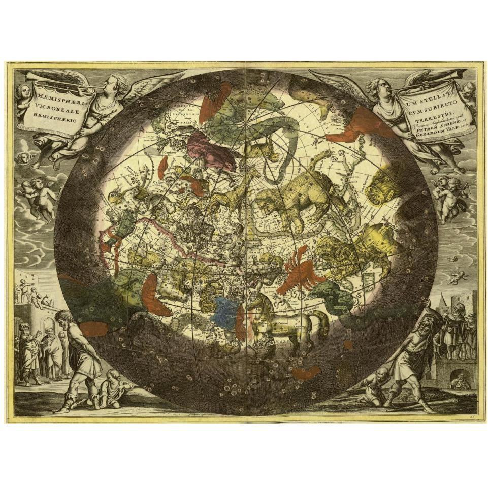 Maps of the Heavens Hemisphaerium Stellatum Boreale Cum Subiecto-Paper Art-42&quotx32"