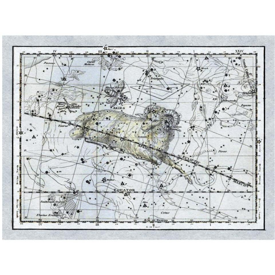 Maps of the Heavens Aries the Ram-Paper Art-42&quotx32"