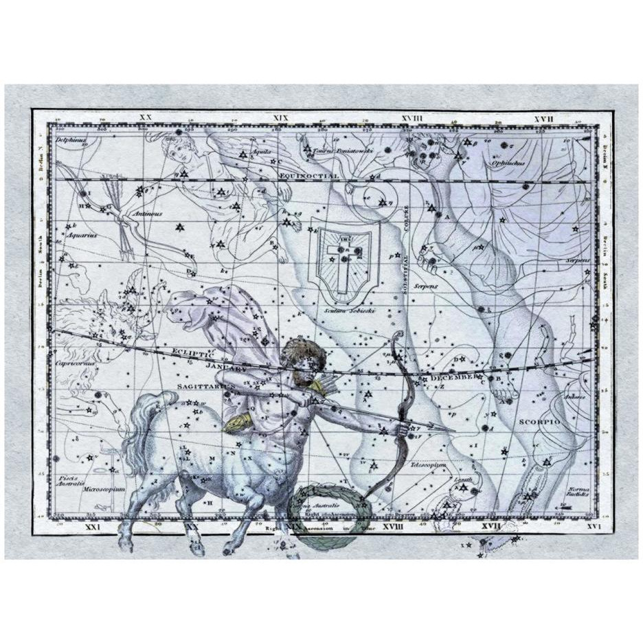 Maps of the Heavens Sagittarius the Centaur-Paper Art-26&quotx20"