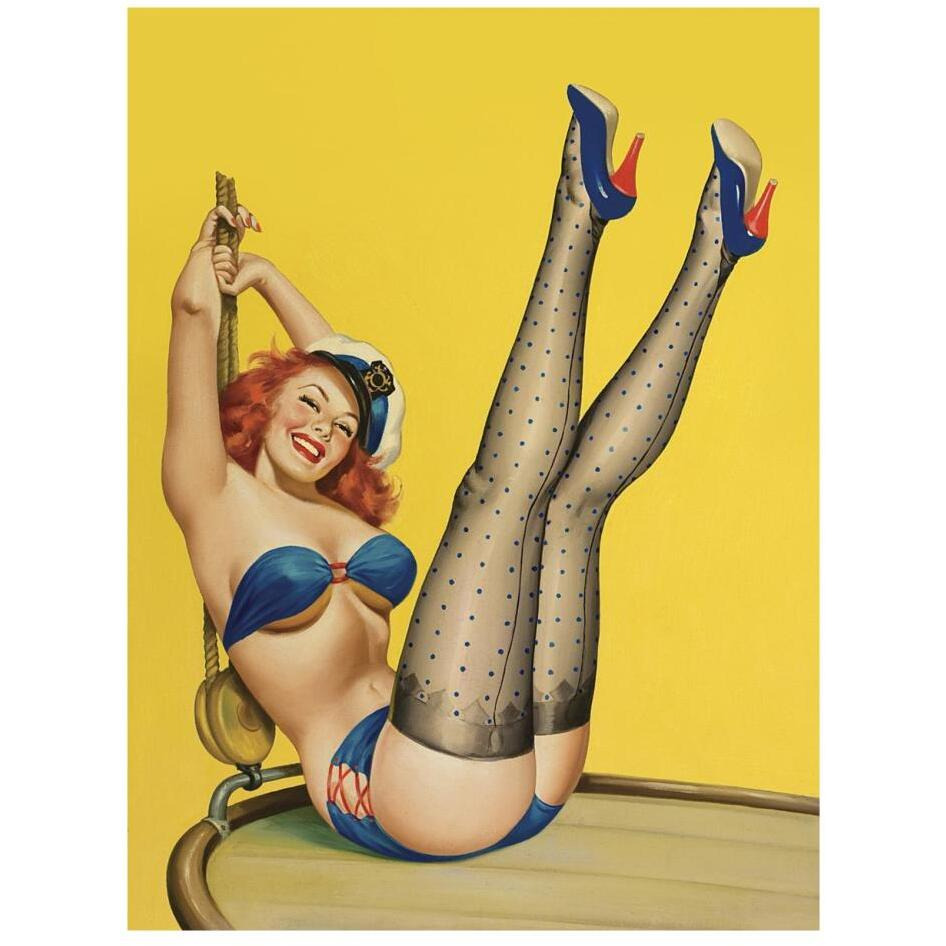 Mid-Century Pin-Ups - Flirt Magazine - Sailor Girl-Paper Art-20&quotx26"