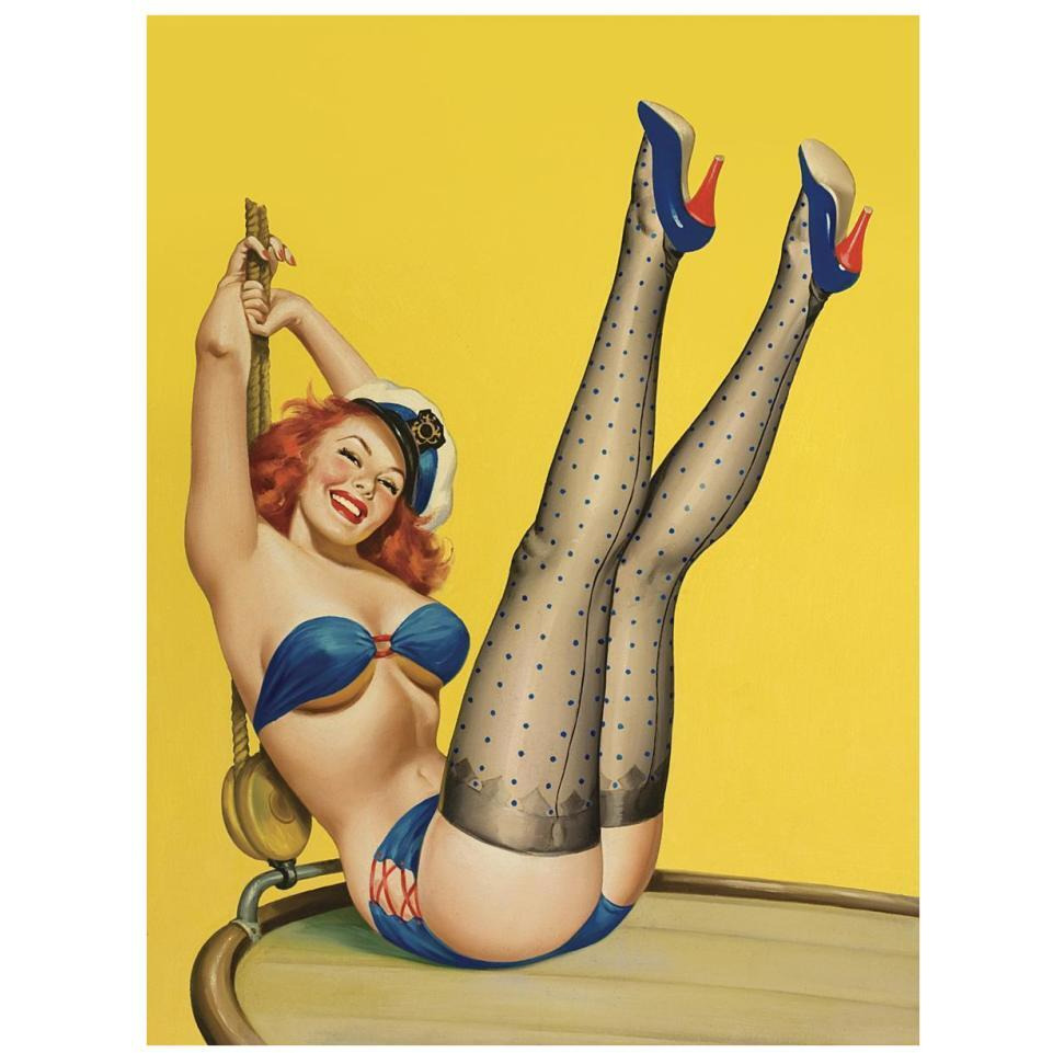 Mid-Century Pin-Ups - Flirt Magazine - Sailor Girl-Paper Art-26&quotx34"