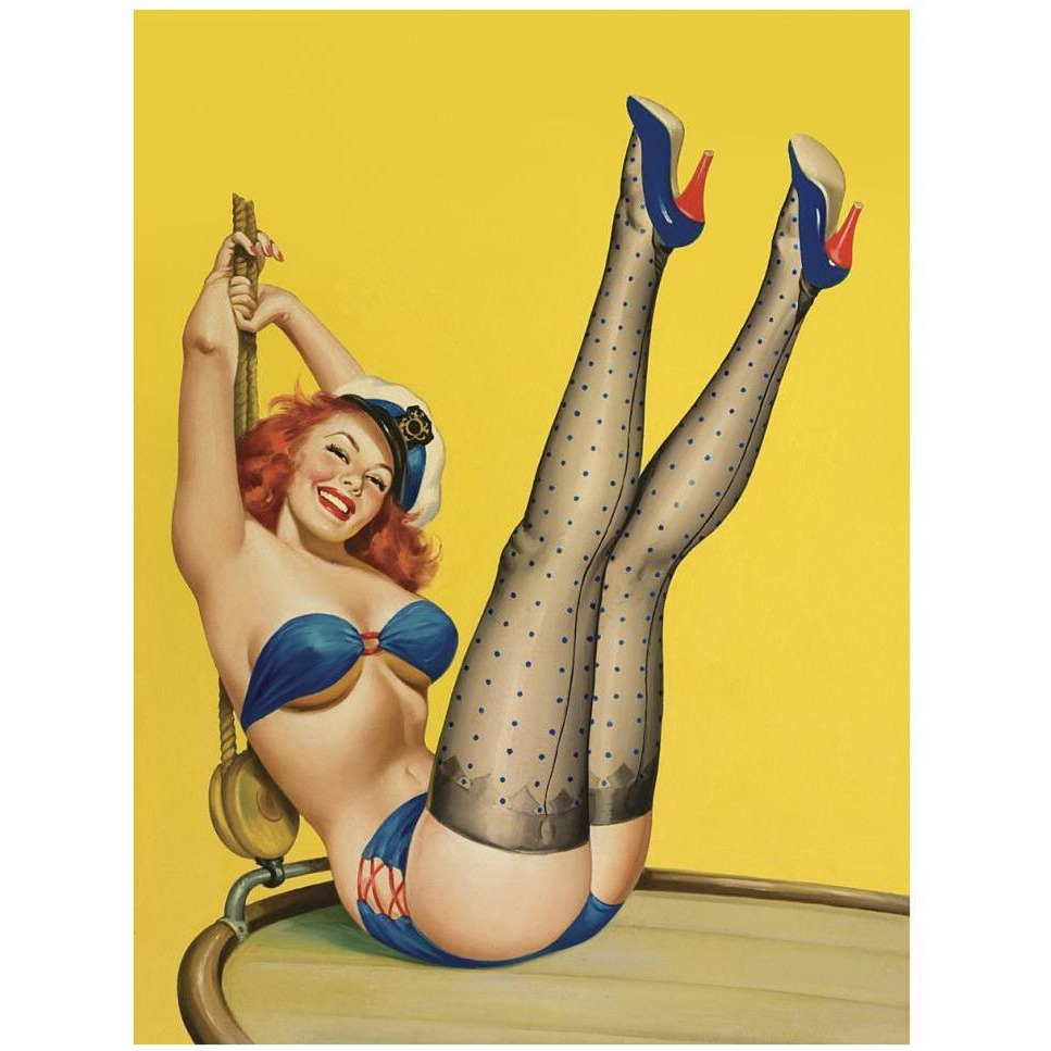 Mid-Century Pin-Ups - Flirt Magazine - Sailor Girl-Paper Art-32&quotx42"