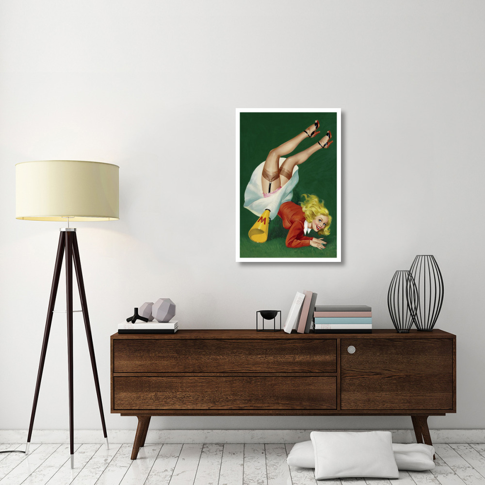 Mid-Century Pin-Ups - Titter Magazine - Cheerleader-Paper Art-26&quotx38"