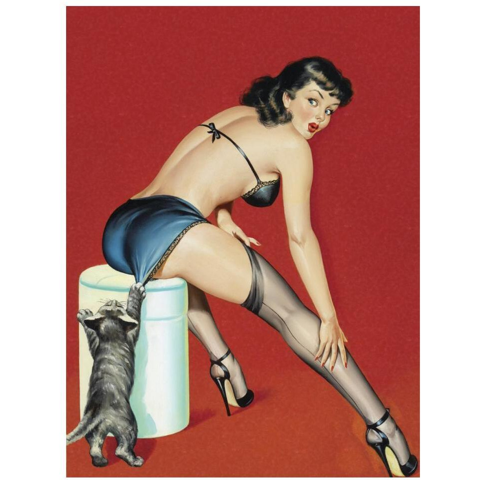 Mid-Century Pin-Ups - Flirt Magazine - Playful Pussy-Paper Art-14&quotx18"