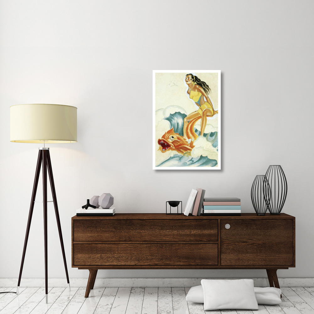 Mid-Century Pin-Ups - Whisper Magazine - Wave Rider-Paper Art-26&quotx38"