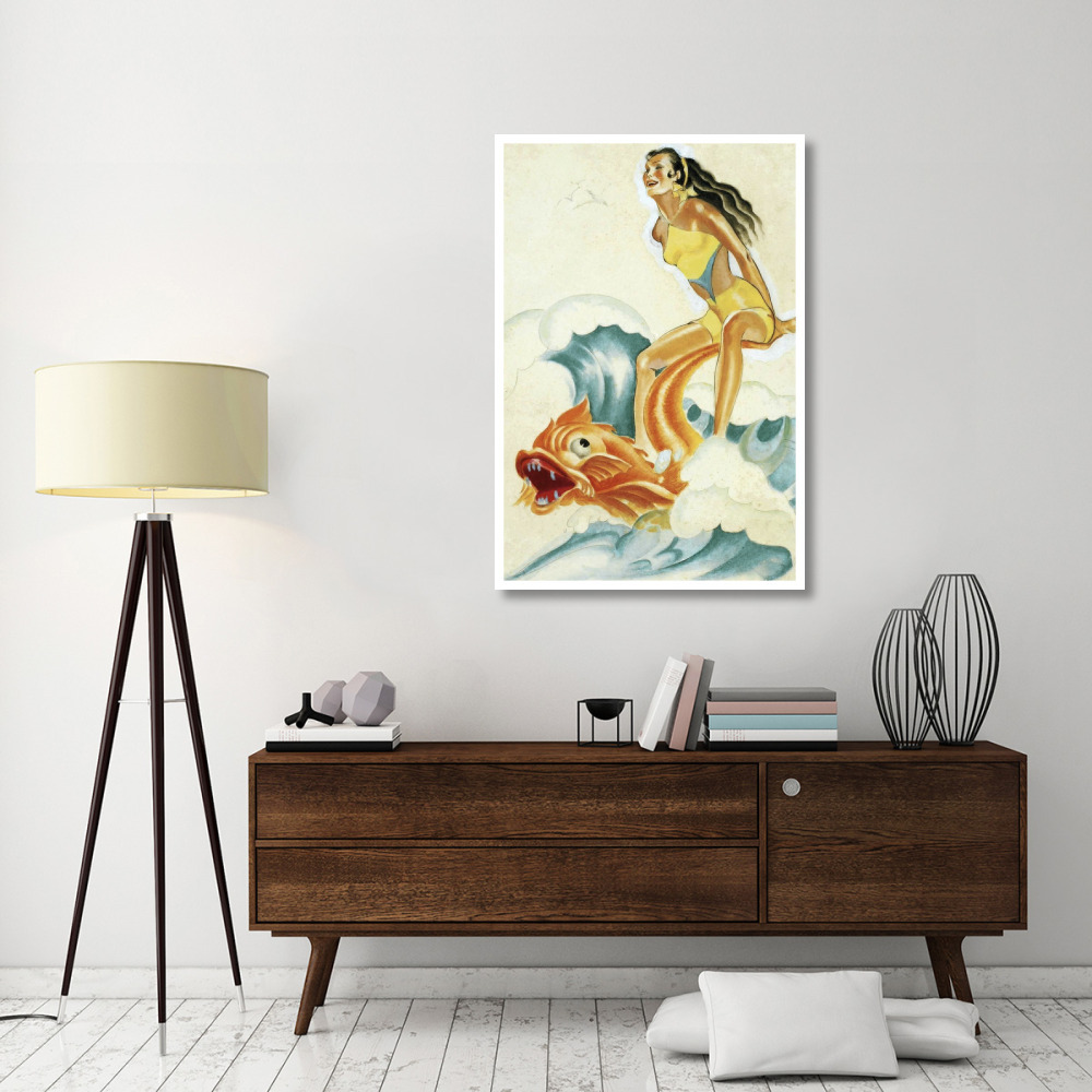 Mid-Century Pin-Ups - Whisper Magazine - Wave Rider-Paper Art-34&quotx50"